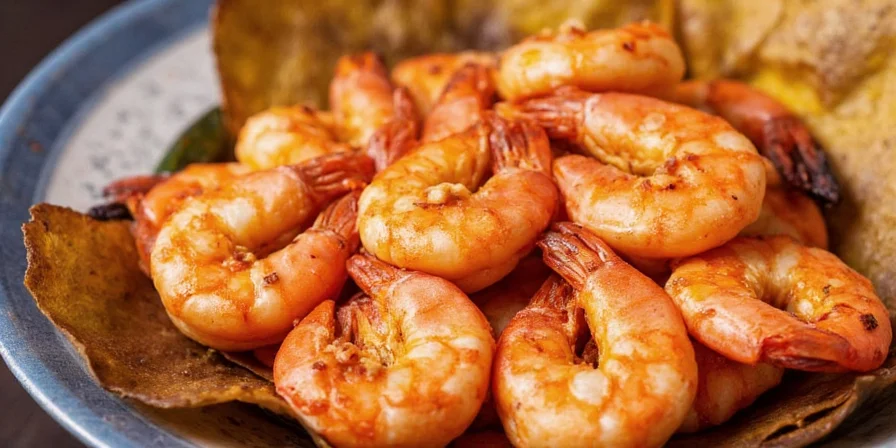 Spanish Gambas al Ajillo in a clay pot