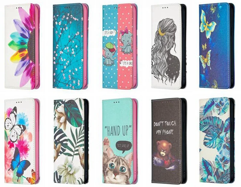 

Magnetic Closure Leather Wallet Case For Samsung A42 5G A21S A81 A91 A51 A71 A11 A21 A31 Print Flower Butterfly Animal Pouch, See the pic