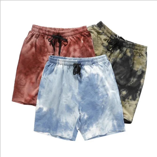 

Custom Sports Workout Gym Athletic Running Cargo Custom Men Tie Dyed Shorts, 3 colors