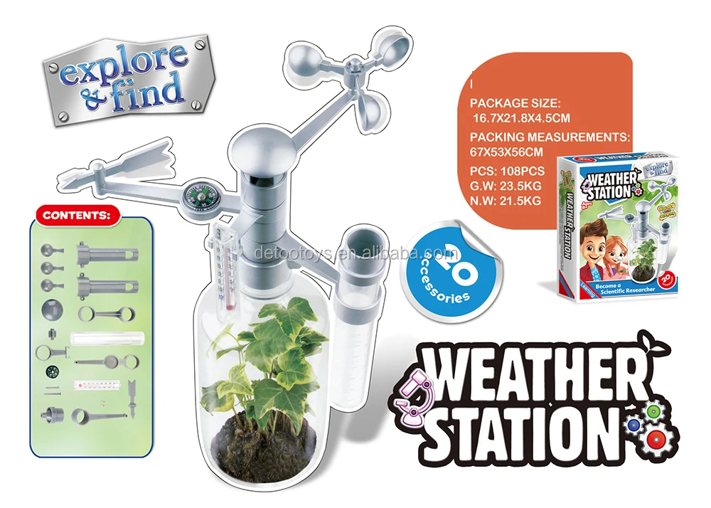 Weather Station Model Science Technology Physics Experiment Kids Puzzle Toy 