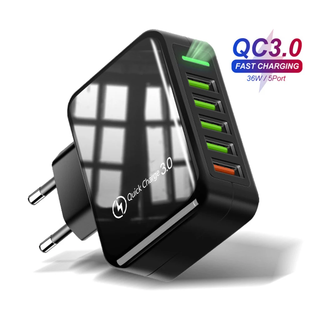 

1 Sample OK Portable 36W QC3.0 Fast USB Wall Travel Charger Adapter chargeur Fast Mobile Phone Charger
