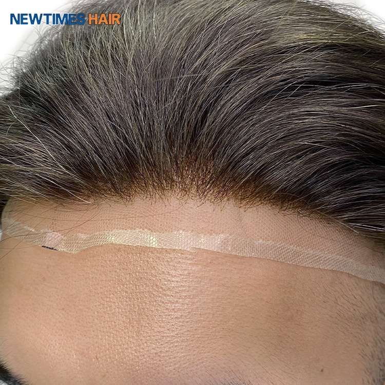 

HS7 new times hair breathable French lace men toupee human hair system wig