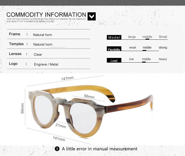 Horn Sunglasses Men Luxury Materials Buffalo Sunglasses With Clear Lens