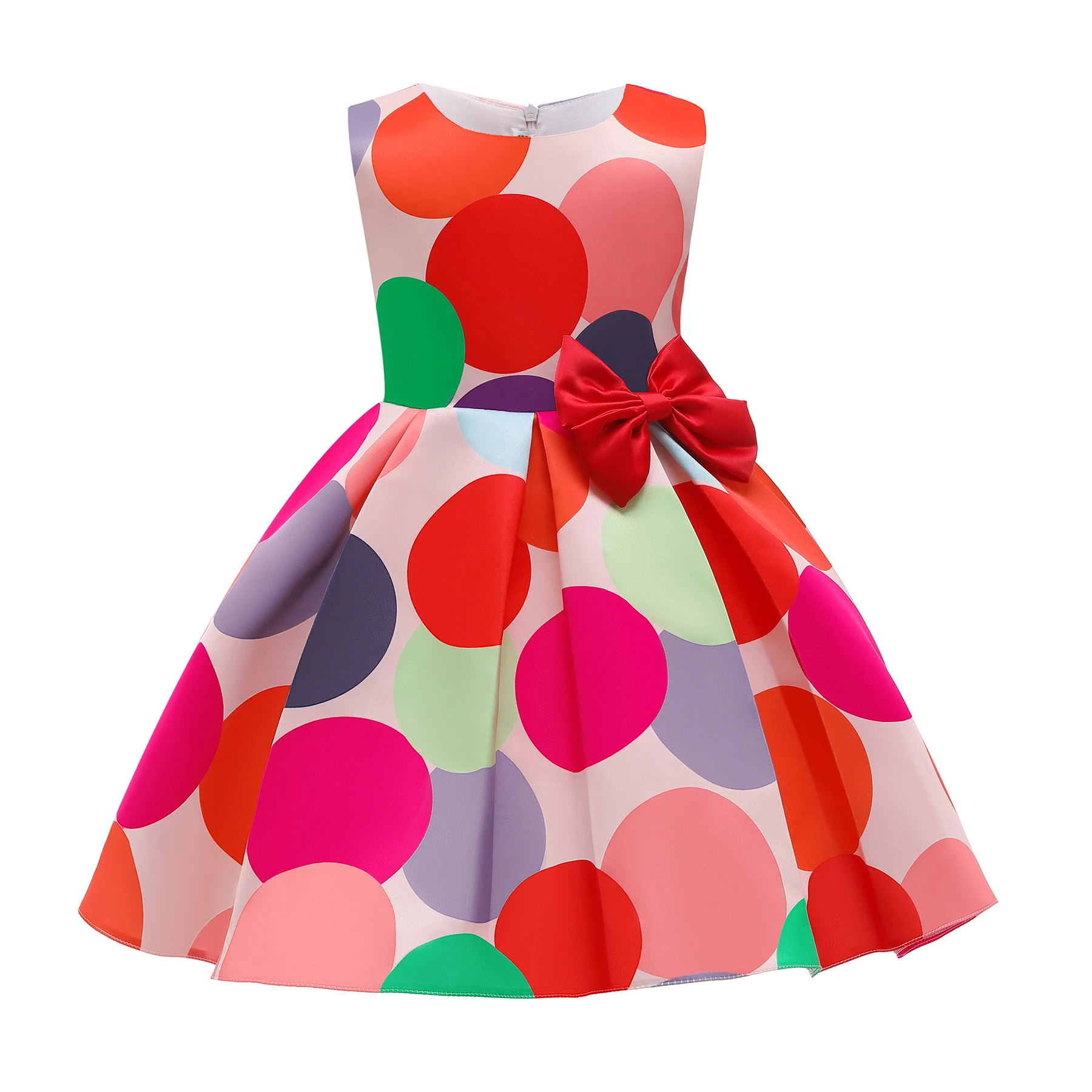 

High Quality Children Clothes Frock Design For Baby Girl Kids Fancy Print Colorful Party Wear Dress 8057