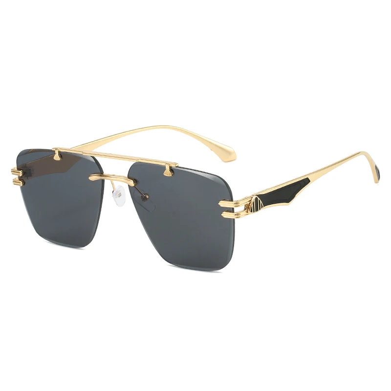 

New Double Rimless Sunglasses Pilot Driving Shades Sun Glasses Square Women Eyewear Vintage Spectacle Frames Men Eyeglasses