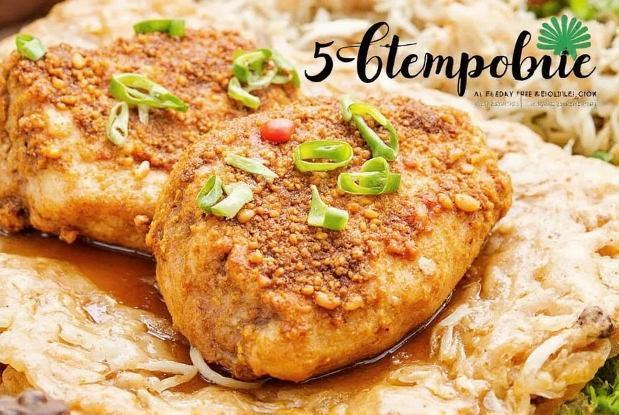 Five spice chicken served in a rice bowl