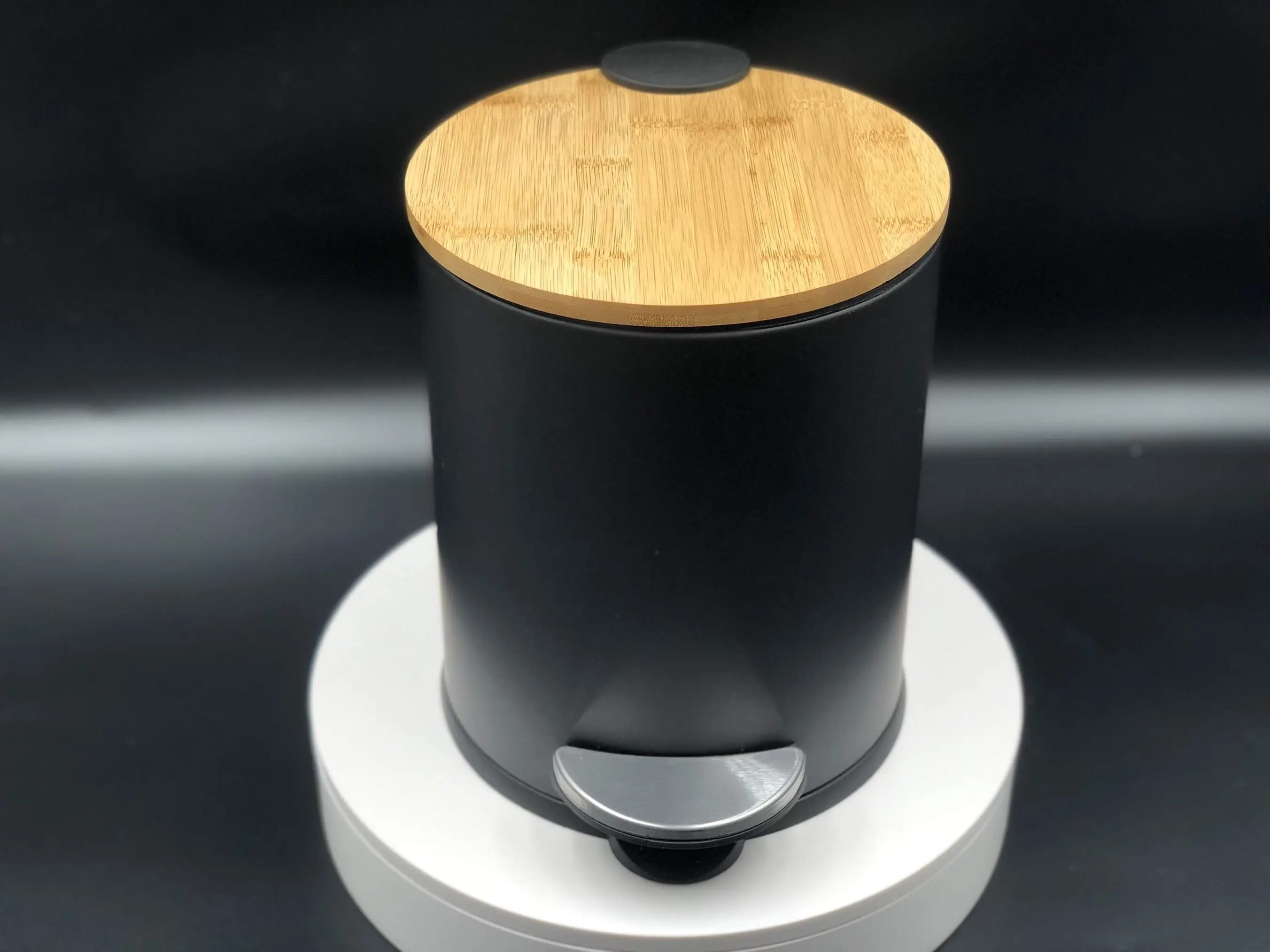 
Hot Sale 3L 5L Bamboo Lid Stainless Steel Pedal Trash Can In Kitchen Waste Bin 