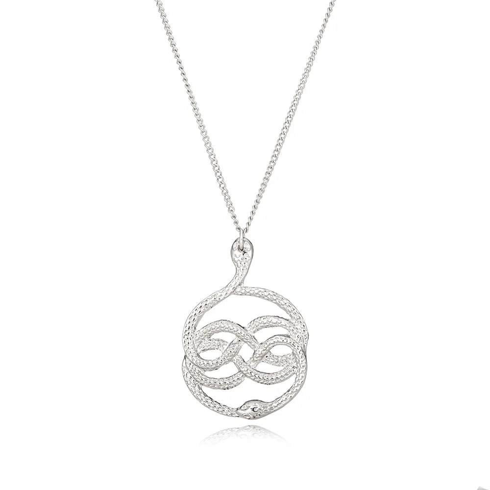 

OUYE Retro Gold and Sliver Color Snake Jewelry For Women Retro Alloy Snake Pendant Popular Snake Necklace Wholesale, Golden/silver