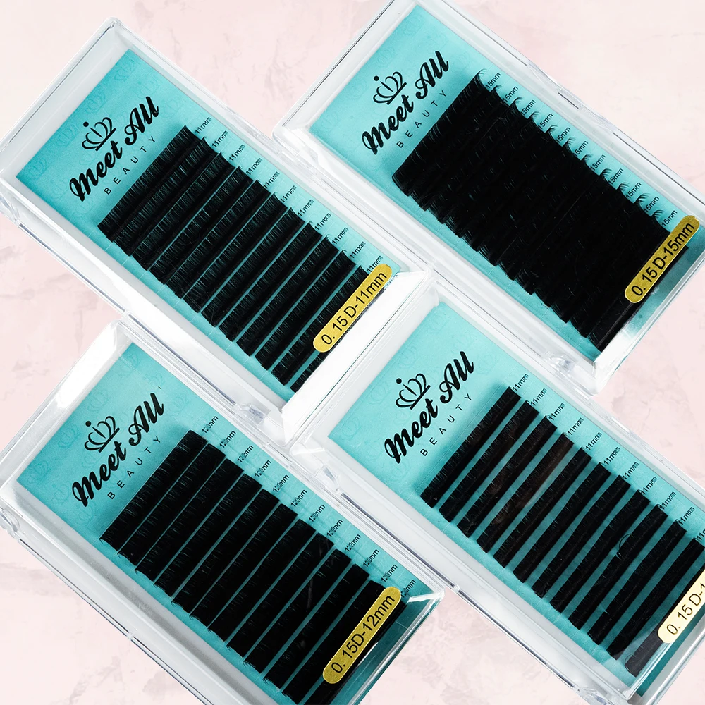 

Top korean PBT 0.05 0.07 private label individual silk lashes Russian volume eyelash extension