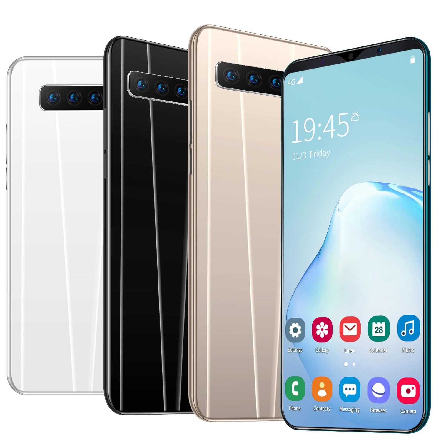 

Wholesale 5.8 inch Unlocked S10+ 8 Core Dual Sim Face ID Mobile Phones Screen Cheap WCDMA, Black rose gold blue green