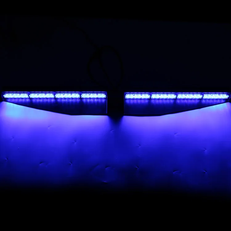 48W interior safety light strobe flashing blue red amber white green purple universal dash visor light for car truck