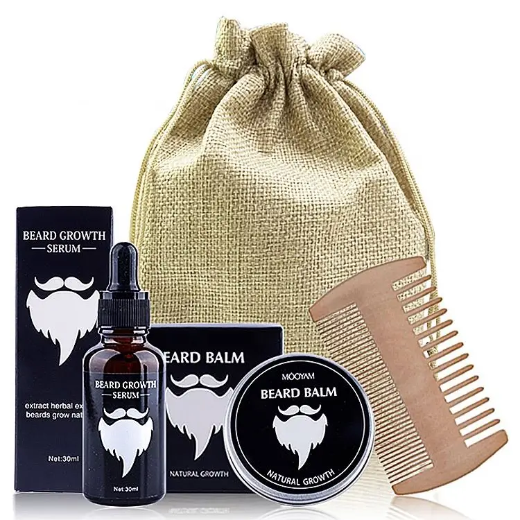 

Shyway Private Label Organic Men Beard Care Products Set Beard Growth Oil Balm Comb Moisturizing Softening Beard Grooming Kit