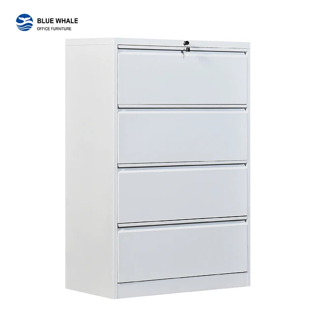 
4 Drawer Cabinet Office Lockable Lateral Vertical Filing Drawers Cabinet Storage 