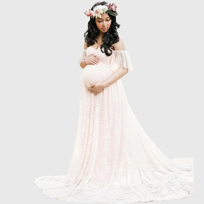 

Long Maternity Photography Props Pregnancy Dress Photography Maternity Dresses For Photo Shoot Pregnant Dress Lace Maxi Gown