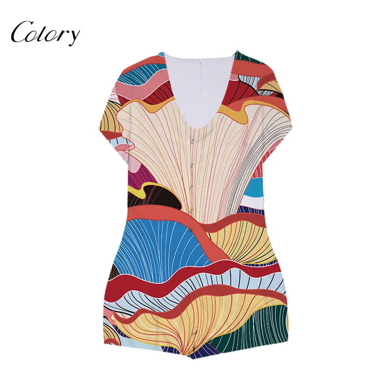 

Colory Romper Women Long Sleeve Deep V Plus Size Bodysuit, Picture shows