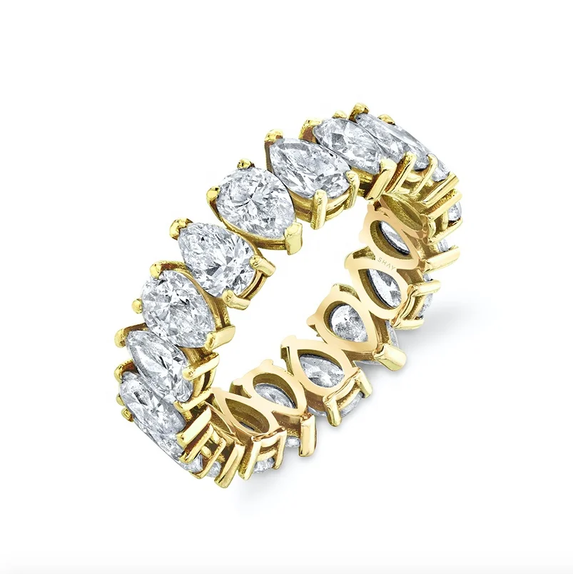 

Unique filled dainty diamond pear ring women engagement jewellery