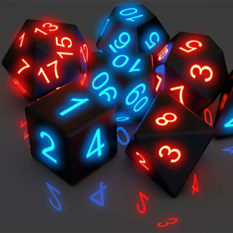 

7pcs/set Casino Game Exercise Toys Dnd Custom Electronic Led Polyhedral Dice