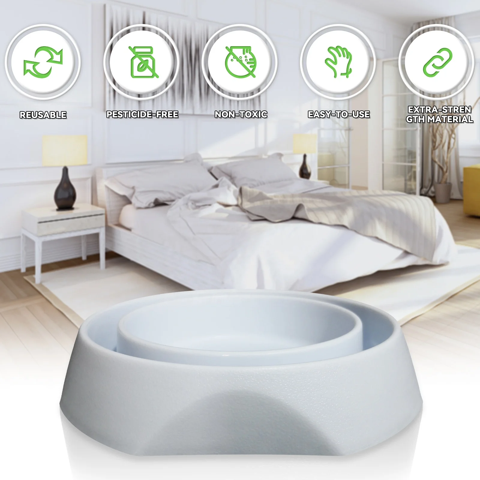 Eco-Friendly Indoor Bed Bug Traps Sustainable Black Plastic Interceptors with EPA Certification Powder Support for Red Bed Bugs
