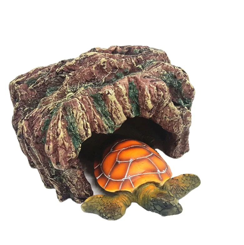 

Reptile Cave Resin Shaped DIY Hides Landscape Decoration Basking Platform Fish Aquarium for Terrarium Lizards Turtles