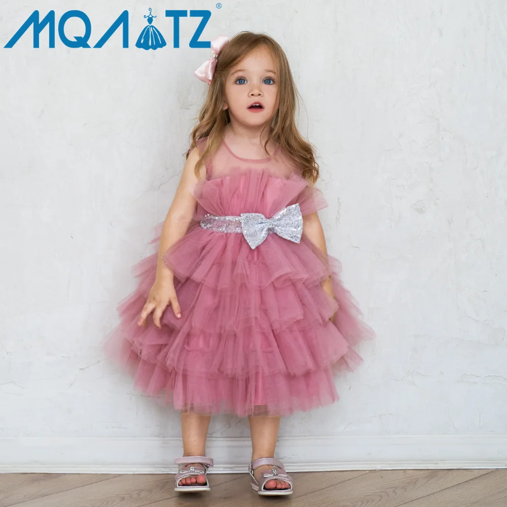 

MQATZ High Quality Kids Dresses Party Wear Children Clothes Girl Dresses Flower Princess Dresses Wedding L2103XZ