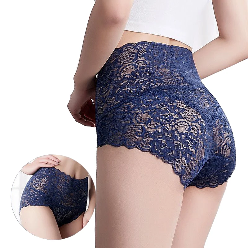 

High Waist Knickers panty Brief Cotton Seamless Transparent Womens High waisted Lace Panties