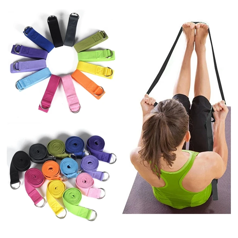 

183CM Adjustable Yoga D-Ring Gym Sport Stretch Strap Waist Leg Belt Resistance Fitness Bands