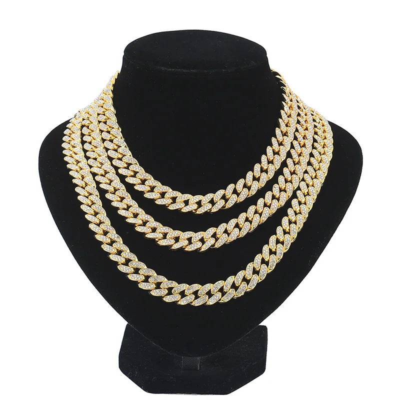 

2022 Popular Design Luxury 13mm Tennis Stainless Steel Jewelry Chain Necklace Jewelry Gold Custom