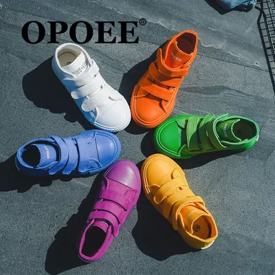 

Wholesale Children's shoes school lace up high top canvas shoes kids casual shoes, 13 colors