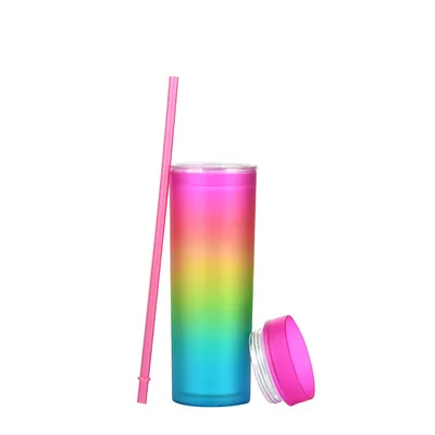 

Wholesale Custom Sports Kettle Plastic Cup Straw Water Cup Portable Cup Gradient