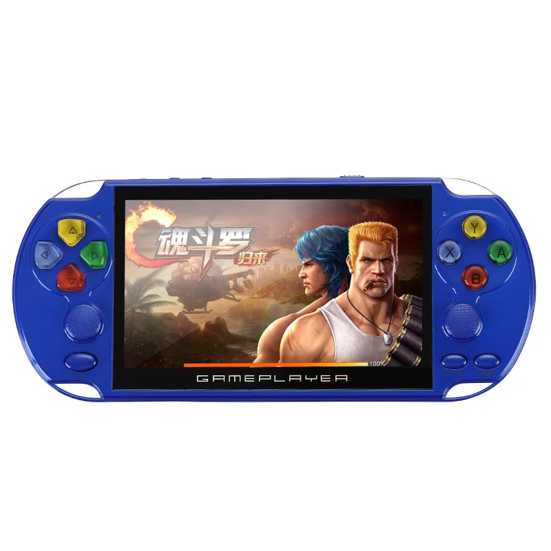 

Hot sale X19 plus retro 64Bit game player 5.1'' handheld game console with controller, Blue/red