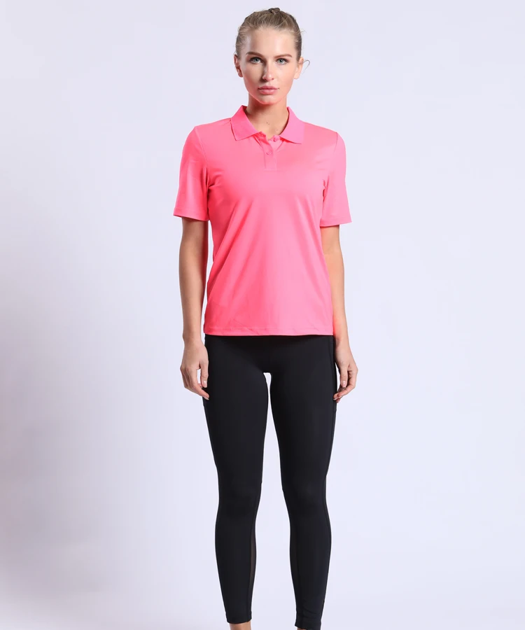 pink polo t shirt women's