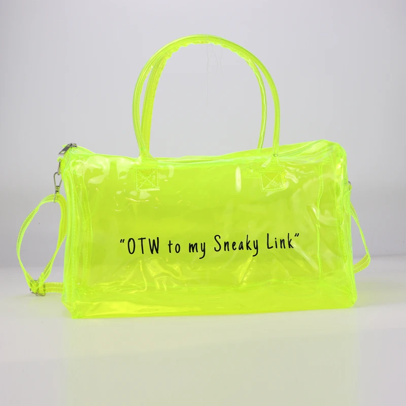 

cheap clear Overnight Travel Bag custom fashion spend da the night jelly sneaky link bags