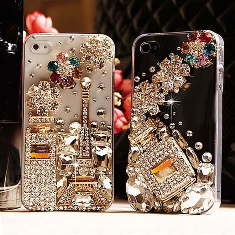 

Free Shipping Diamond Eiffel Tower Perfume Bling Cases DIY Coque Case for iPhone Samsung Huawei Xiaomi Cell Phone Cover