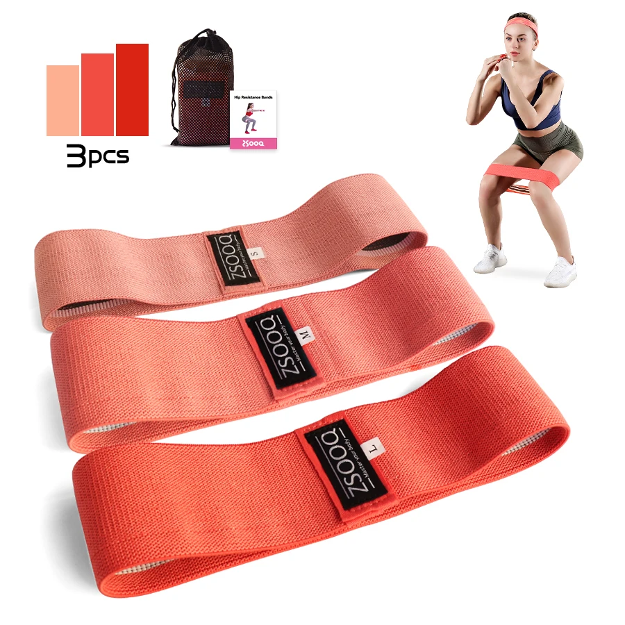 

2021 New Color High Quality Wholesale Logo Printed Fabric Woven Loop Yoga Resistance Band Set
