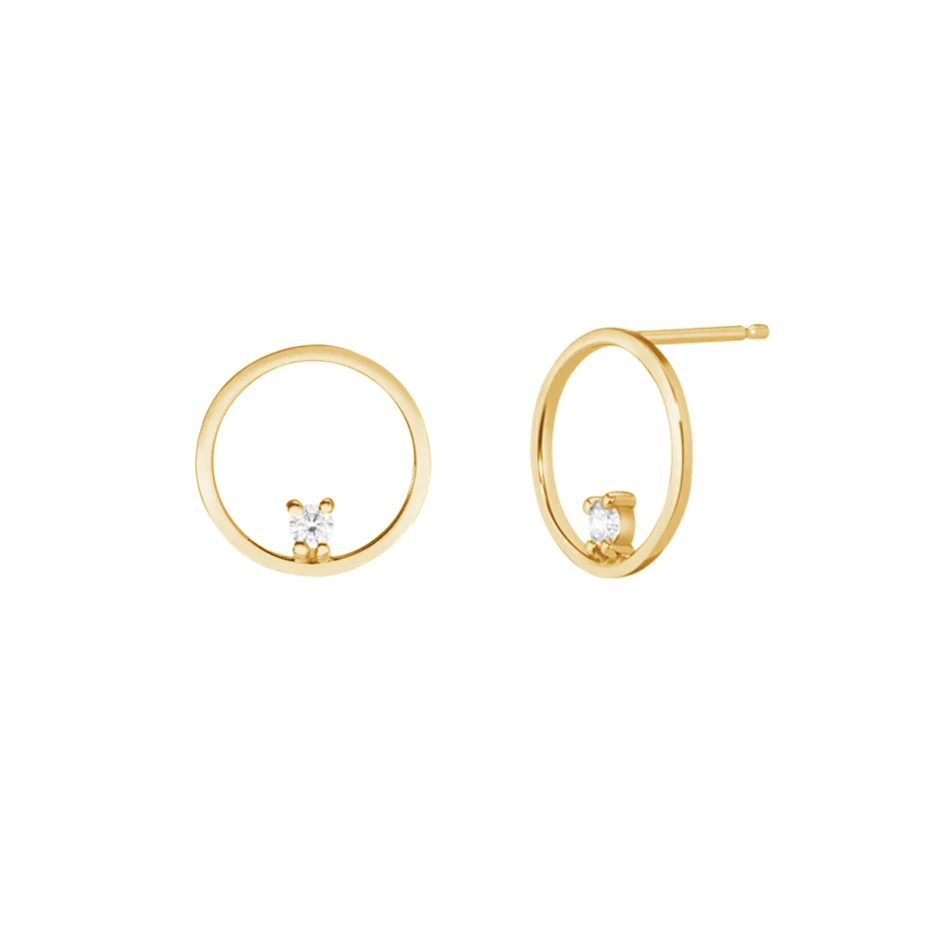 

Dainty Silver Earrings Jewelry For Women 925 Sterling Silver 18k Gold Plated Floating Zircon Hoop Earrings