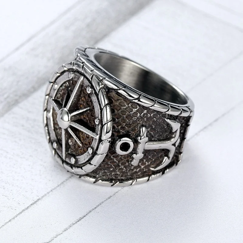 

Men Jewelry Stainless Steel IP Plated Ring Vintage Custom Ring, Silver