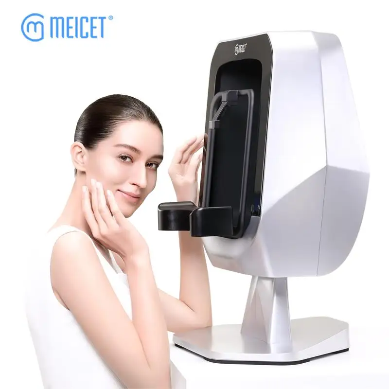 

Meicet 3D UV Magic Skin Product Name Face Analyzer Machine Analysis Mirror Scanner App Test Tool Digital System Supplier, White and golden