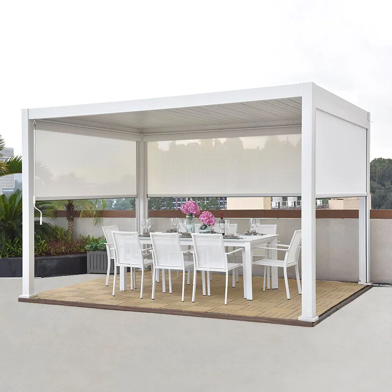 

Bioclimatic Pergola Sets Lamellen Waterproof Folding Modern Metal Beach Jardin Patios Louvre Aluminium Pergolas Systems