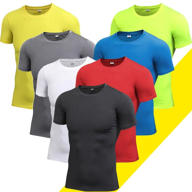 

Custom Quick Dry wicking Mens compression T shirt Gym Workout Compression Tshirt Fitness Compression running T shirt, Various colors