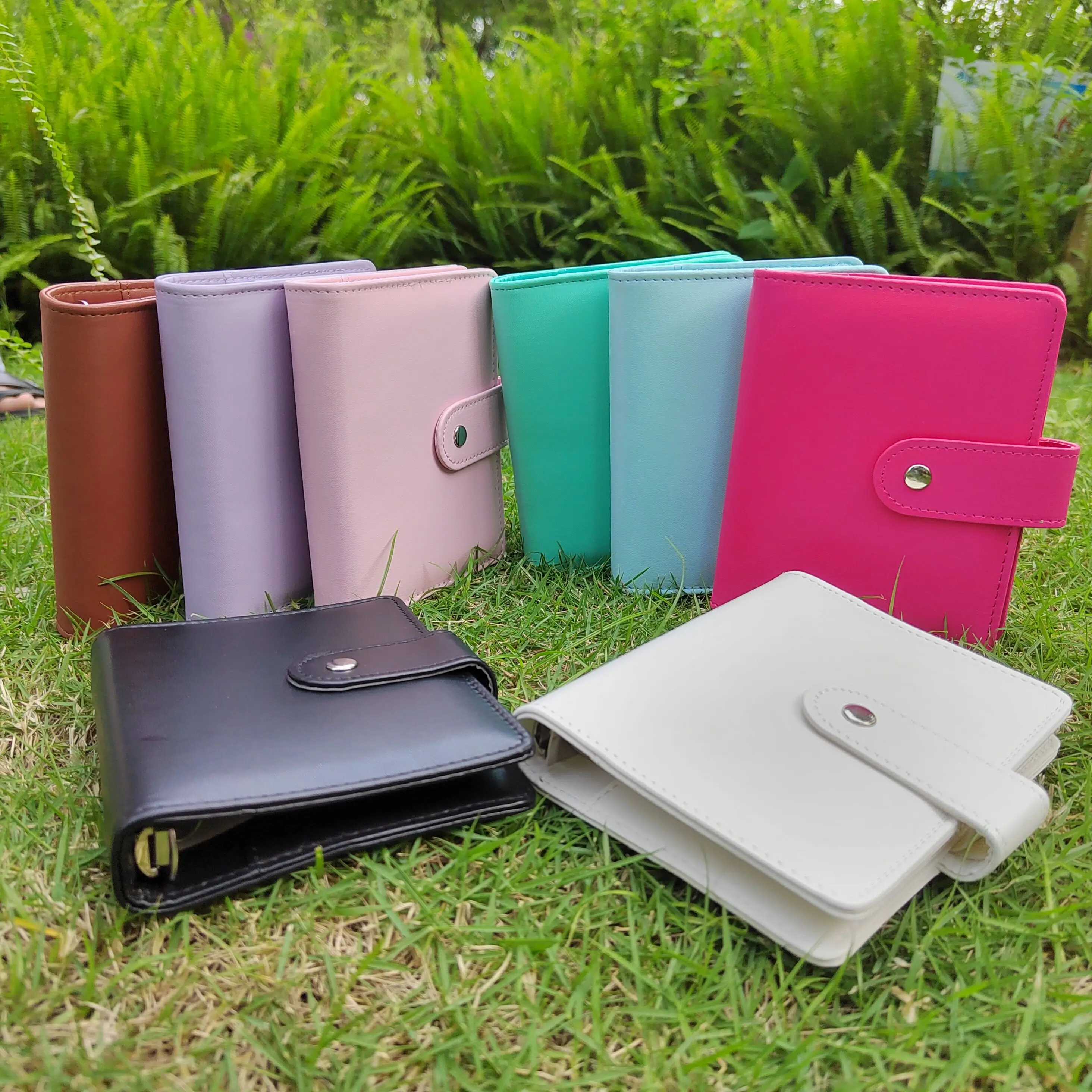 

Wholesale a7 binder PU leather notebooks customizable loose leaf money organizer budget learning binders with 6rings