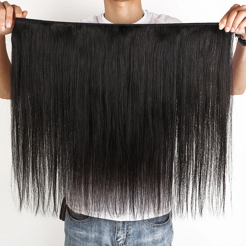 Cheap 100% Human Hair Extensions Bundles 18 20 22 24 Inch Straight Bundles Wholesale Bulk Brazilian Hair Remy Hair Bundles