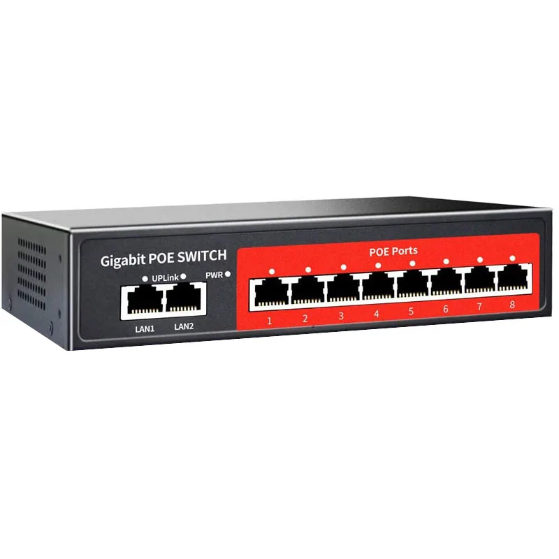 

OEM/ODM 10 Port Gigabit PoE Switch with 2 Gigabit Uplink,120W Built-in Power,IEEE802.3af/at Compliant+1000M