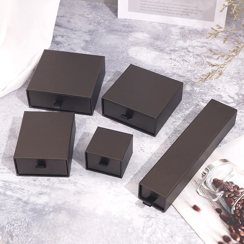 

Hot Sale Small Luxury Drawer Pulling Paper Gift Earring Necklace Custom Jewelry Box Packaging With Logo, Customized color