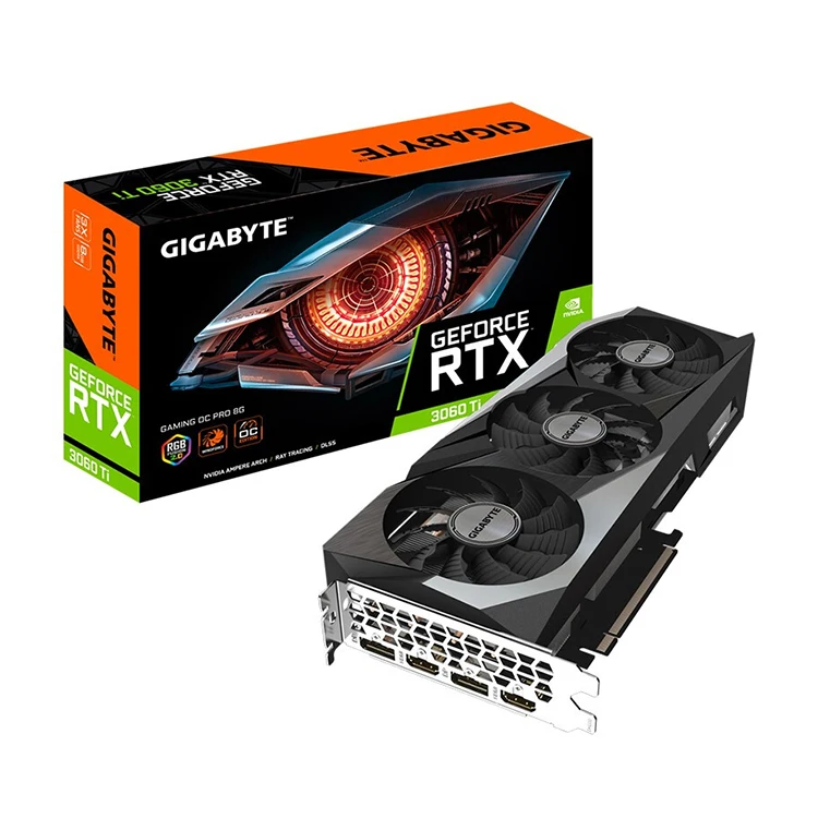 

GIGABYTE NVIDIA RTX 3060 TI GAMING OC Pro 8G Gaming Graphics Card With 1770Mhz support OverClock GIGABYTE 3060ti GPU