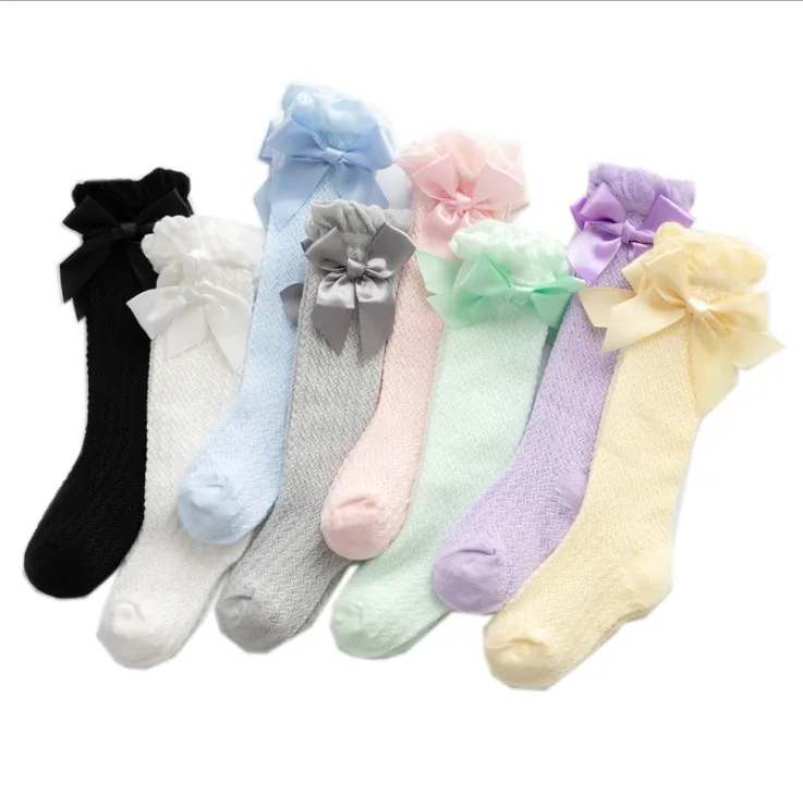 

Baby Girl Socks Toddler Baby Bow Cotton Mesh Breathable Socks Newborn Infant Non-slip Baby Girls Socks 0-3 years cheap stuff