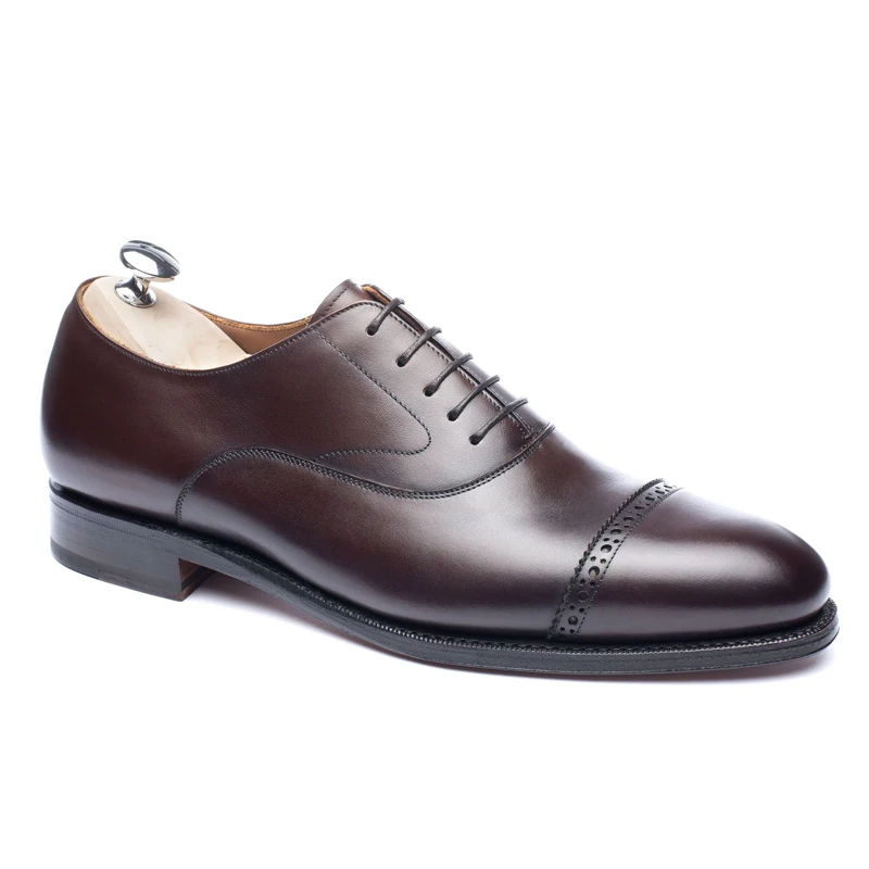 

Classic Goodyear hidden welted craft handmade shoes Calfskin Leather bespoke shoes, Black/coffee