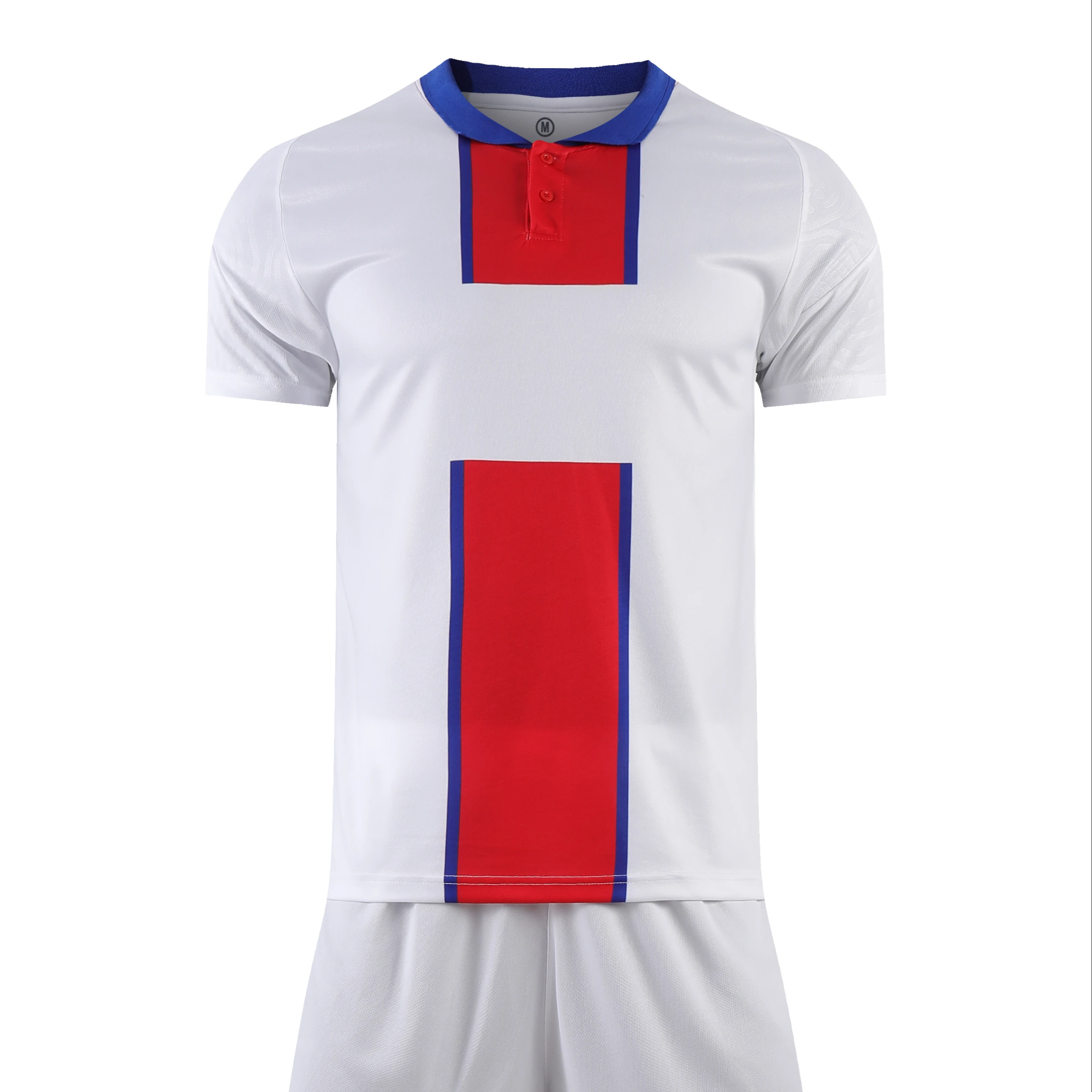 

high quality soccer uniform for men 2021 soccer-uniform-designs national teams white and red color, One color