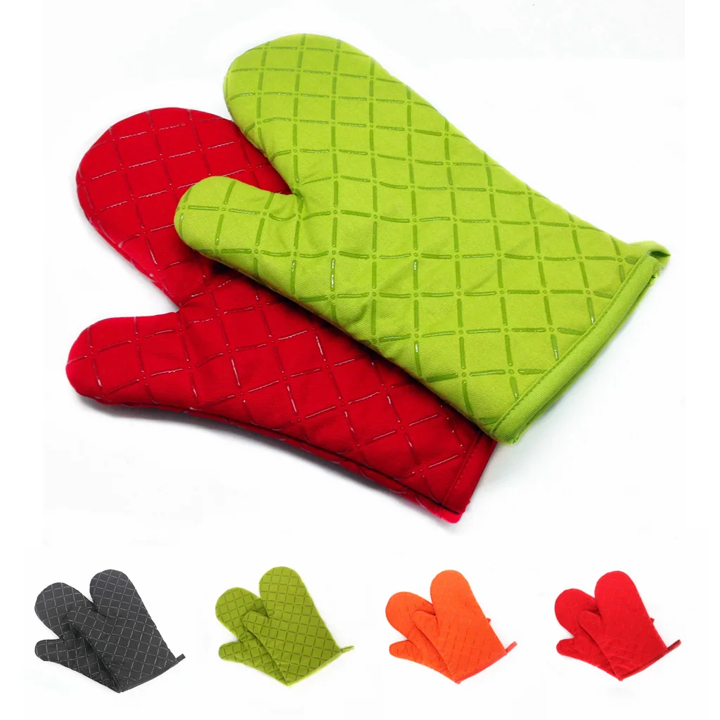 

1550 Oven microwave oven silicone gloves DIY baking high temperature heat insulation non-slip thickening, Photo color