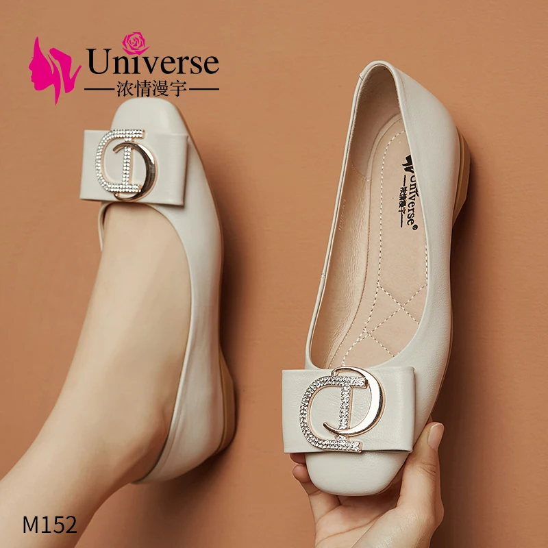 

M152 Low Heel Genuine Leather Women Dress shoes Wholesale, Blue/pink/beige/apricot