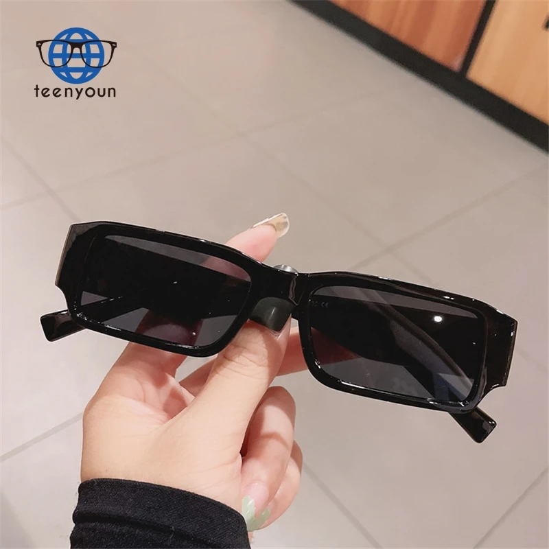 

Teenyoun Vintage 2022 Ins New Small Rectangle Custom Logo Shades Colorful Fashion Sunglasses